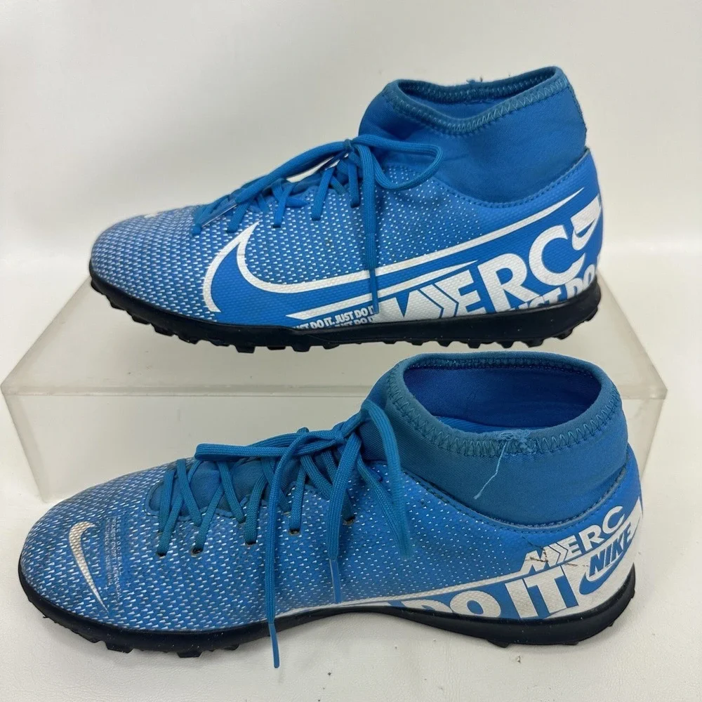 Nike Superfly Mercurial AT7980-414 Blue White Mens Size 7‎ NO INSOLES